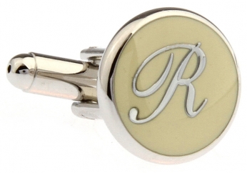 PERSONAL ALPHABET LETTER r CUFFLINKS - Click Image to Close