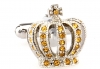 Golden royal crown cufflinks