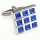 3x3 deep blues square cufflinks