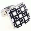 Black mini squares cufflinks