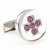 Purple crystal dots cross cufflinks