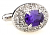 Purple romantic crystal cufflinks