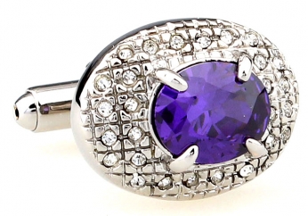 Purple romantic crystal cufflinks - Click Image to Close