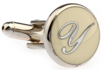 PERSONAL ALPHABET LETTER y CUFFLINKS - Click Image to Close