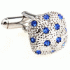 Blue shining square mushroom cufflinks