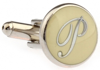 PERSONAL ALPHABET LETTER p CUFFLINKS - Click Image to Close