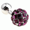 Purple shining disco ball cufflinks