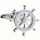 Silver nautical wheel cufflinks
