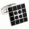 Black square edged four circles cufflinks