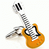 Yellow guitar cufflinks