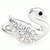 White swan white crystal wings cufflinks