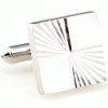 Line wave square solid color cufflinks