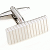 Striped rectangle solid color cufflinks