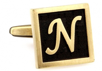 Egypt stylish letter N cufflinks - Click Image to Close