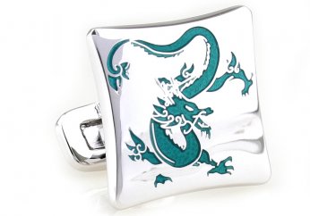 Blue magic dragon cufflinks