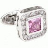 Elegant pink spot square shining cufflinks