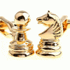 Golden chess cufflinks