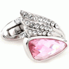 Pink moth cufflinks