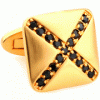 Ball filled golden cross cufflinks