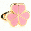 Pink triple hearts golden cufflinks