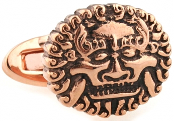 Copper Chinese lion cufflinks - Click Image to Close