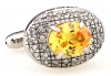 Golden romantic crystal cufflinks
