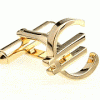 Golden € sign cufflinks