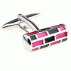 Black purple 3D cylinder cufflinks