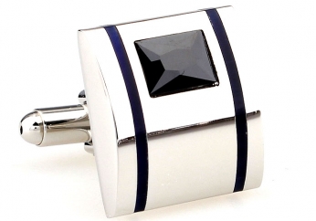 Black Cambridge cufflinks - Click Image to Close