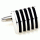 5 vertical black strips rectangle cufflinks