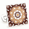 Brown tulip cufflinks