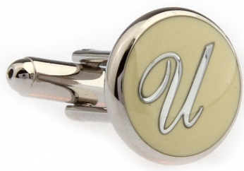 PERSONAL ALPHABET LETTER u CUFFLINKS - Click Image to Close