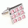 3x3 pinks square cufflinks