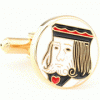 Golden King head cufflinks