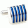 5 vertical blue strips rectangle cufflinks