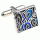 Blue irregular round pattern cufflinks