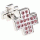 Pink ball filled cross sharp cufflinks