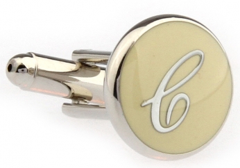 PERSONAL ALPHABET LETTER c CUFFLINKS - Click Image to Close