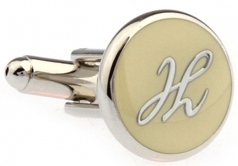 PERSONAL ALPHABET LETTER h CUFFLINKS - Click Image to Close