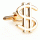 Golden "$" sign cufflinks