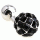 Black shining disco ball cufflinks
