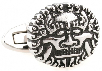 Silver Chinese lion cufflinks - Click Image to Close