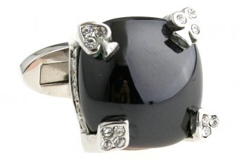 Elegant black wedding cufflinks