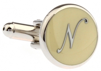 PERSONAL ALPHABET LETTER n CUFFLINKS - Click Image to Close
