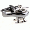 Dark silver helicopter cufflinks