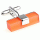 Orange rectangle opal cufflinks