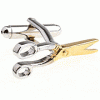 Golden scissors cufflinks