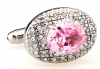Pink romantic crystal cufflinks