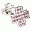 Pink ball filled cross sharp cufflinks