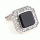 Elegant black square shining cufflinks